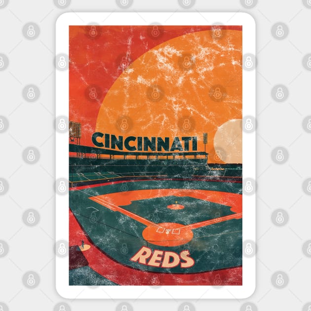 Midcentury Cincinnati Reds Stadium Sticker by Rad Love